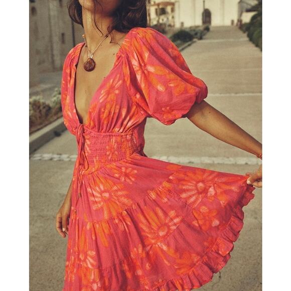 Free People NWT Perfect Day Printed Floral Dress size Large - Picture 3 of 8